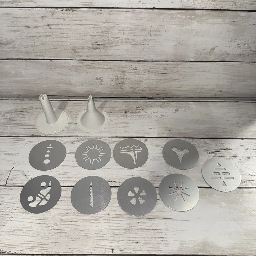 Hamilton Beach Super Shooter 9 Cookie Discs 2 Decorating Tips Replacements 80000